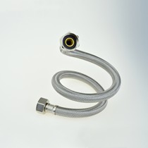 伟星银色圆口防爆软管，不锈钢编织4分软管，抗扭拉全铜螺母冷热水管