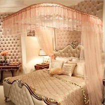 雅牧宫廷奢华大气蚊帐,单门落地U型伸缩导轨蚊帐,YAMU-DY