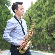 威柏尔金色喇叭形萨克斯乐器，黄铜漆金中音萨克斯风，型号：VAS-K300