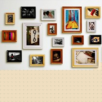 金零点长方形美式乡村相框墙，松木材质组合展现完美巴洛克，货号: PU19