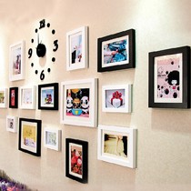 添色彩绘实木混色组合相框墙，高透镜片相框墙，型号：TS-15B带表