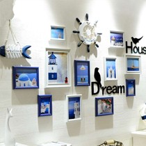 全悦客厅欧式地中海相片墙，复合实木相框墙，货号: 11QY173