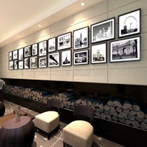 狮家长方形实木多框相片墙，现代简约大幅相框墙，货号: 1548422