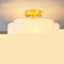 凯乔美式乡村布艺吸顶灯，多种光源手工编织花瓣吸顶灯，货号 YX966