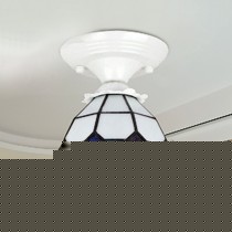 波西米亚水晶玻璃蓝白吸顶灯，家装玄关过道吸顶灯，型号：C7090