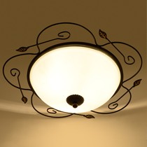 逸品凡尚简约圆形铁艺吸顶灯，创意花边玻璃吸顶灯，8008环保节能客厅灯具