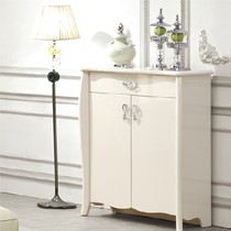 槿芙品牌地中海式客厅鞋柜，榆木荷花白田园组装玄关柜，型号MSK001