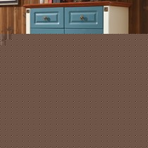 诗帝轩地中海实木鞋柜，蓝色四门鞋柜，231美式涂漆工艺收纳柜