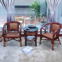 典雅红色实木透气阳台椅，蓝贝绮LX1308现代风情藤编休闲椅，曲线扶手