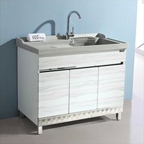 卓卫三开门不锈钢现代简约洗衣柜，zw5028系列石英石储物洗衣池