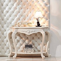 克赛罗蒂门厅玄关柜，欧式白色雕刻烤漆玄关台，型号: z152