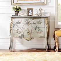 新古典手工彩绘雕花，奇居良品JJ432二抽玄关柜，欧洲进口白榉木玄关柜