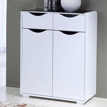 和购简约风格玄关柜，对开门时尚鞋柜，黑白人造板玄关柜