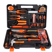 科麦斯黑色手动工具套装,木工专用多功能工具箱，家用电器五金修理用具