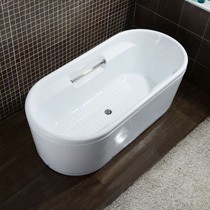 快乐鱼1.7米独立式椭圆浴缸，简约设计舒适单人大浴缸，亚克力板材打造