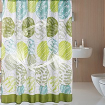 揽梦05防水涤纶浴帘，加厚不褪色浴室帘布，高垂度加重铅块洗澡帘子