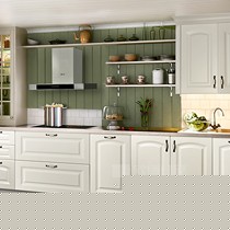 宜尔品牌复古田园风格整体橱柜，高档刨花板整体橱柜，专利技术，环保认证，型号YDN1