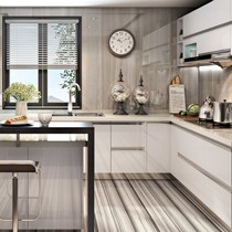 ZBOM/志邦小户型定制橱柜，烤漆面板L形整体橱柜，型号: 雅科比纳